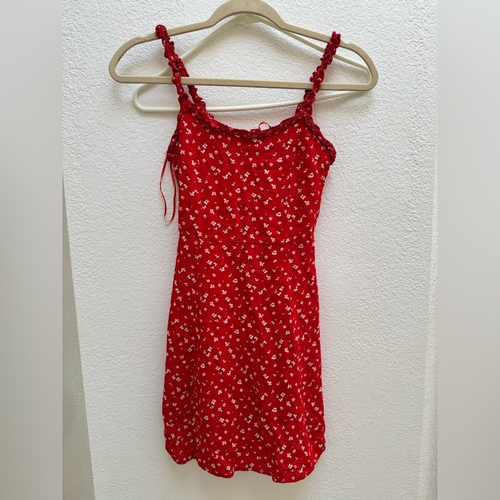 Red Floral Mini Dress
